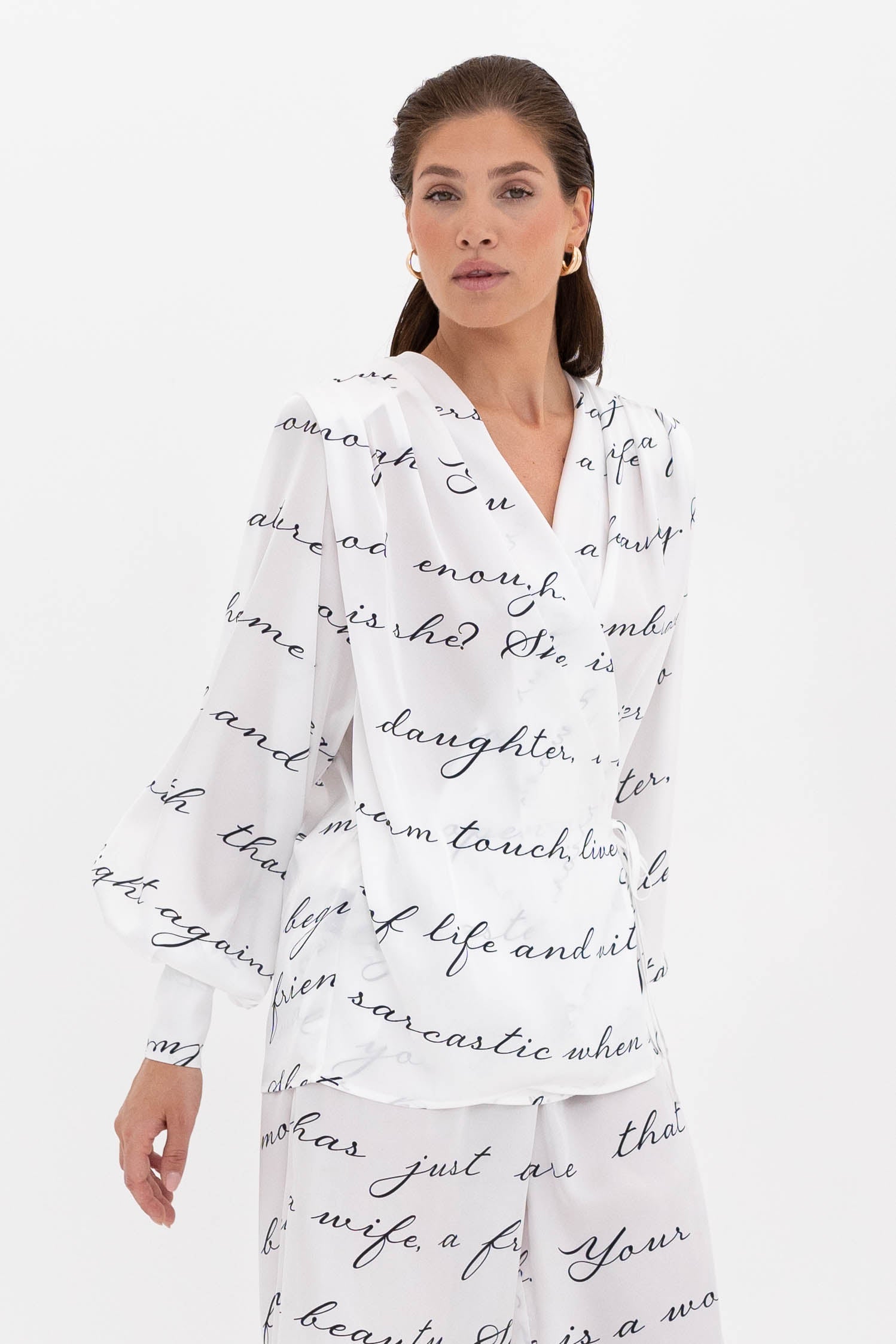 Italian Silk Blouse “Love Letter”