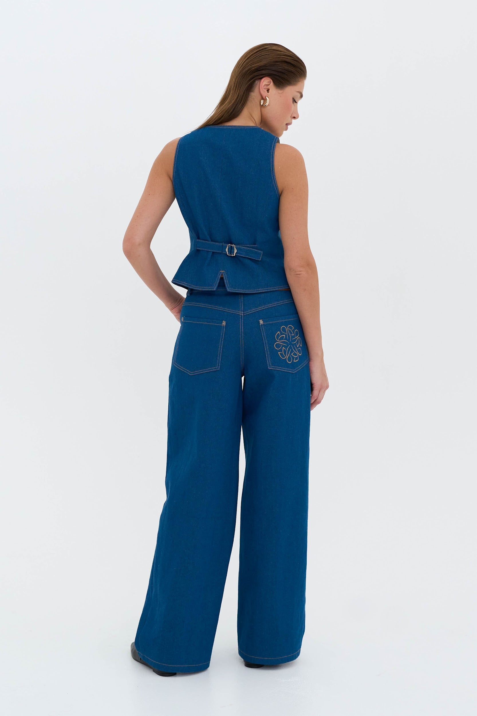 Mid- rise, Wide Leg Jeans “Love Journey”
