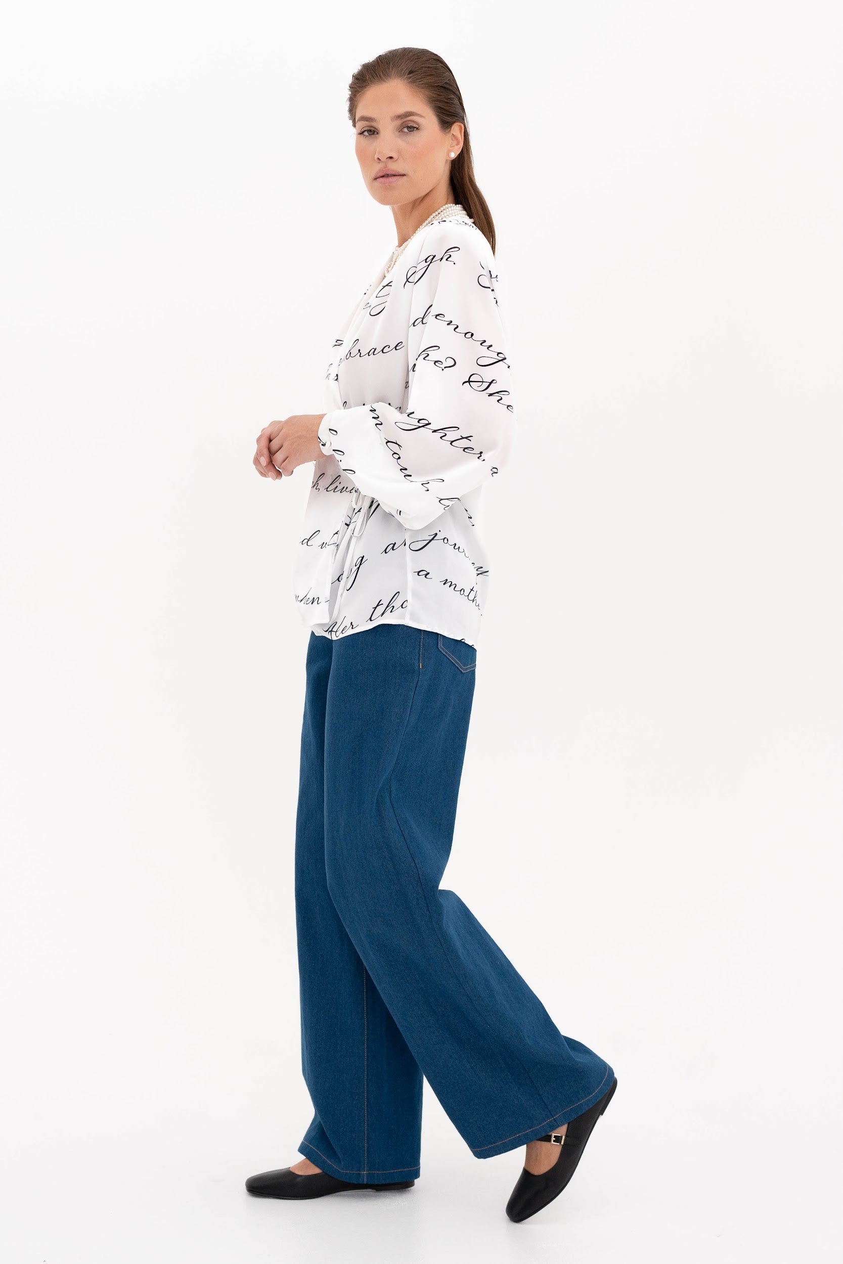 Italian Silk Blouse “Love Letter”