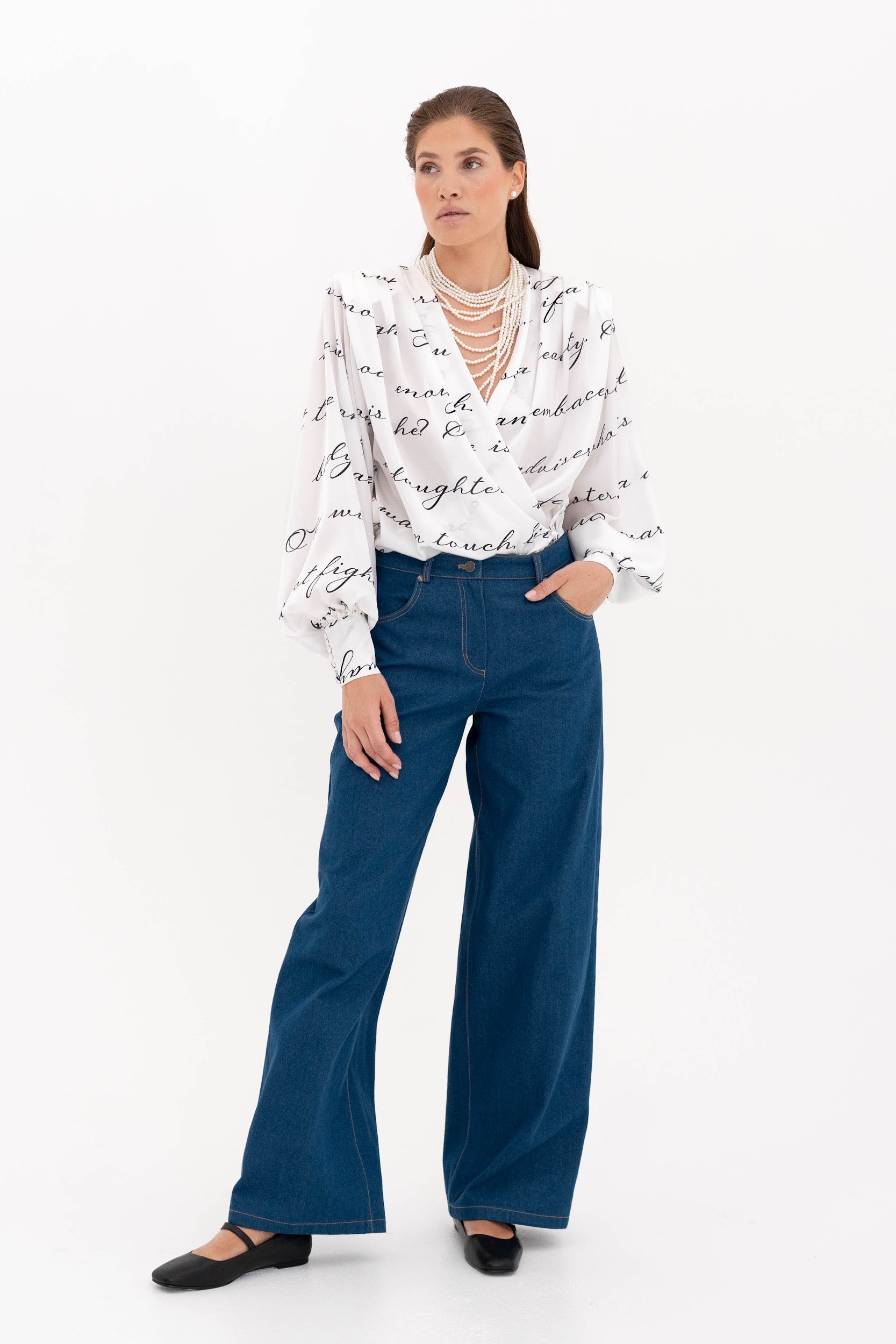 Italian Silk Blouse “Love Letter”