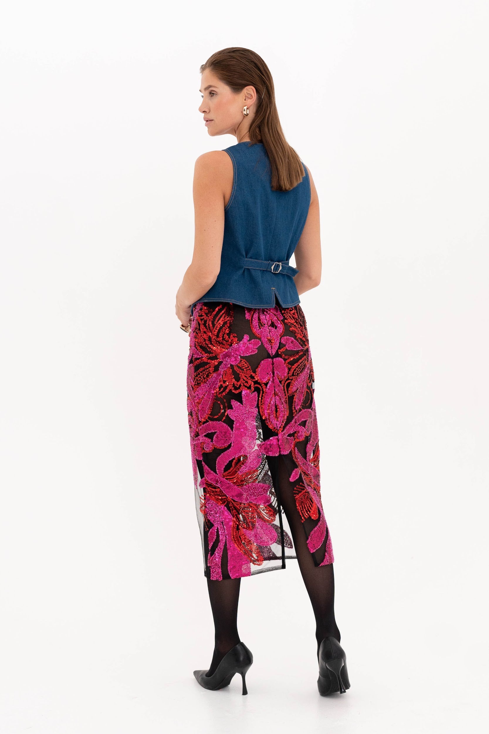 Elegant Denim Waistcoat “Voyage”