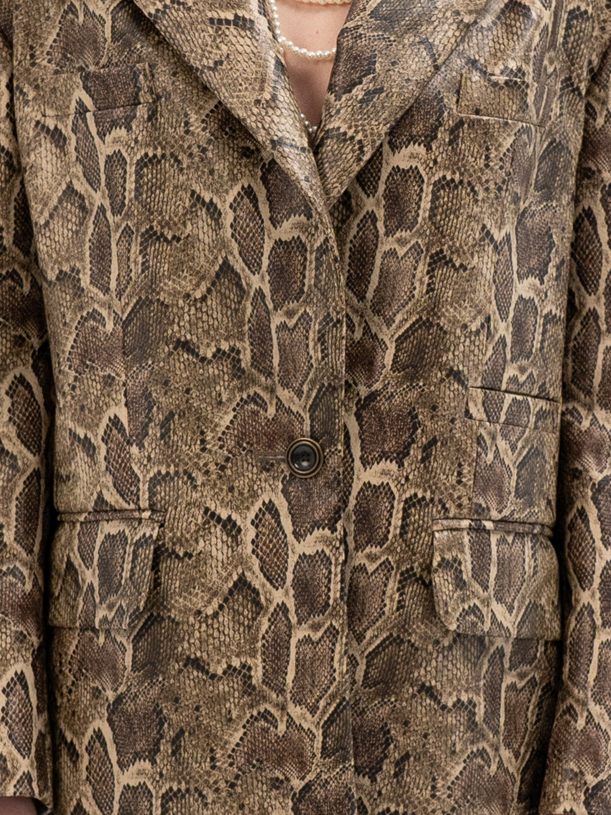 Oversized Faux Leather Blazer - URUZ rune