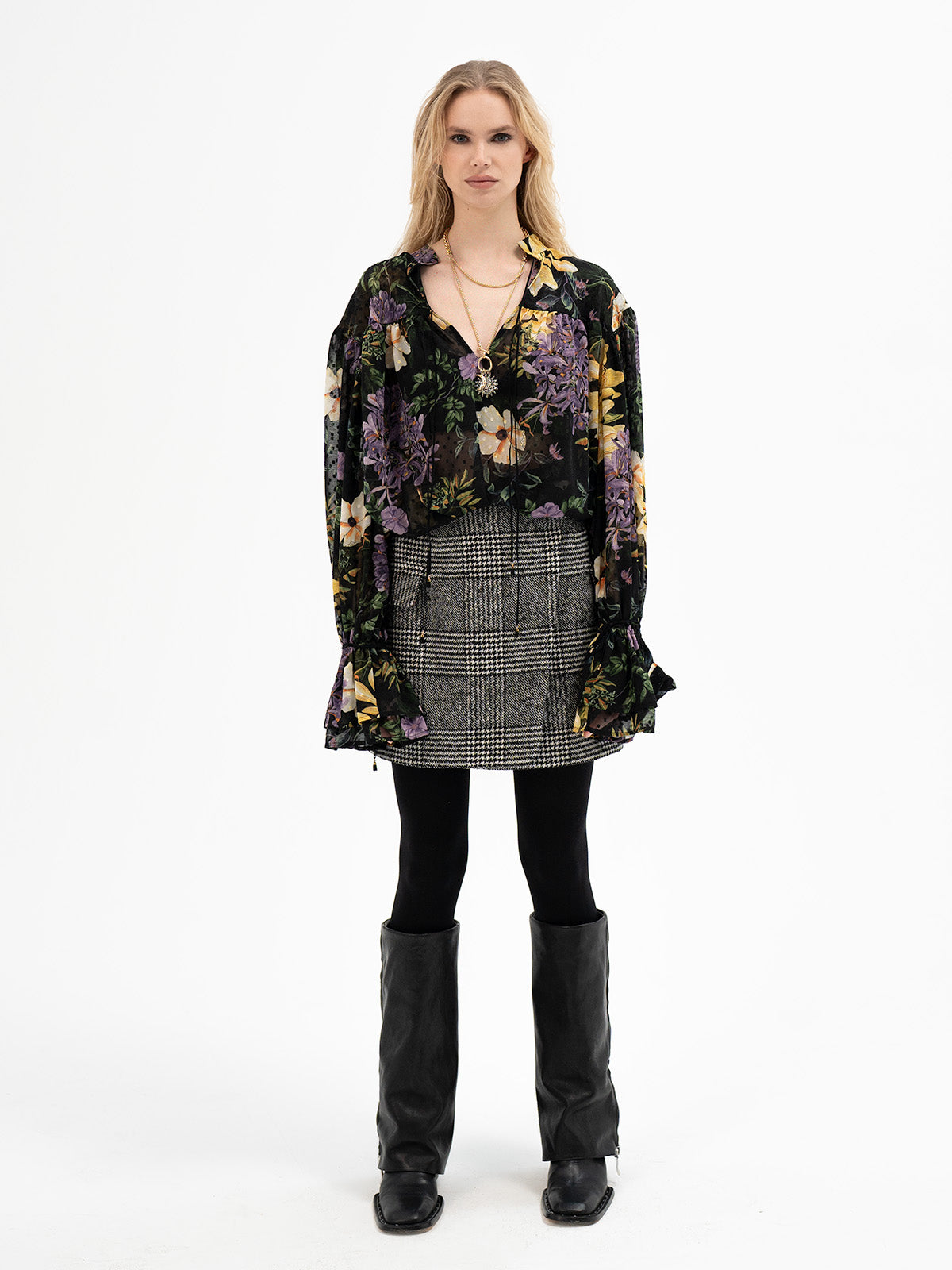 Floral Veil Blouse - Laguz Rune