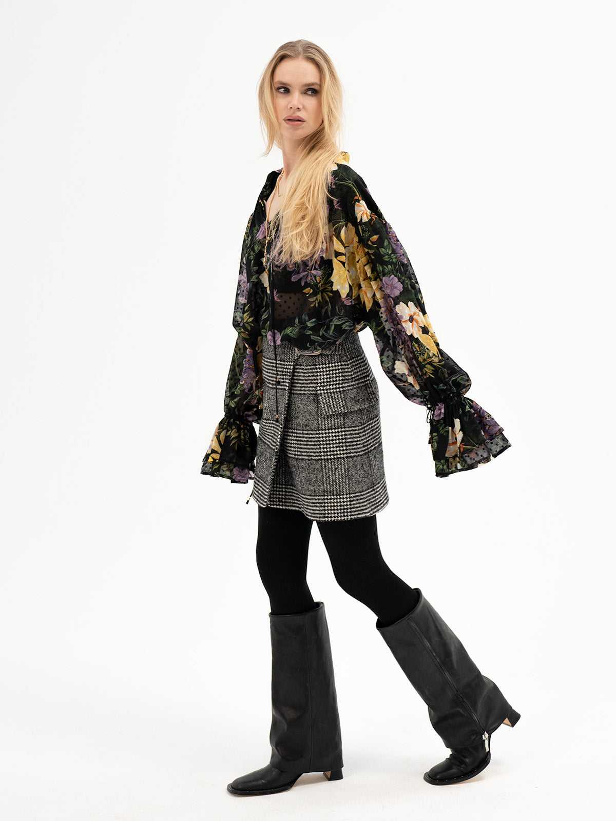 Floral Veil Blouse - Laguz Rune