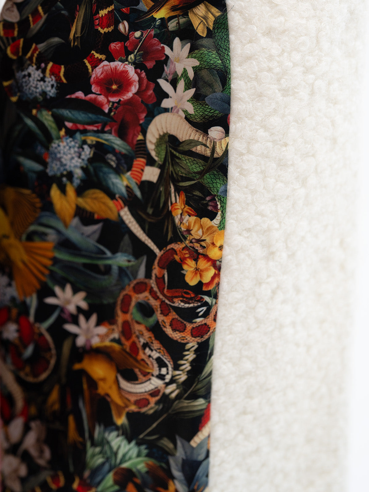 Long Textured Coat with Patterned Lining - Isa Rune