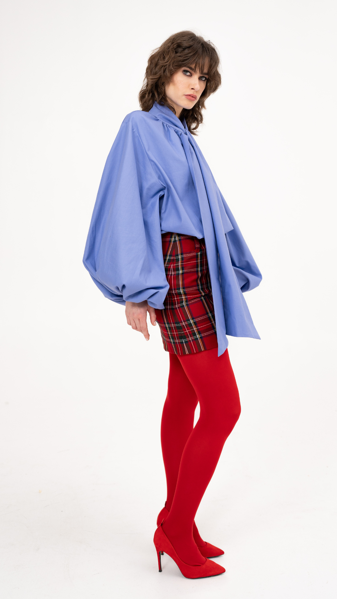 Pussy-bow shirt - Blue Sparrow