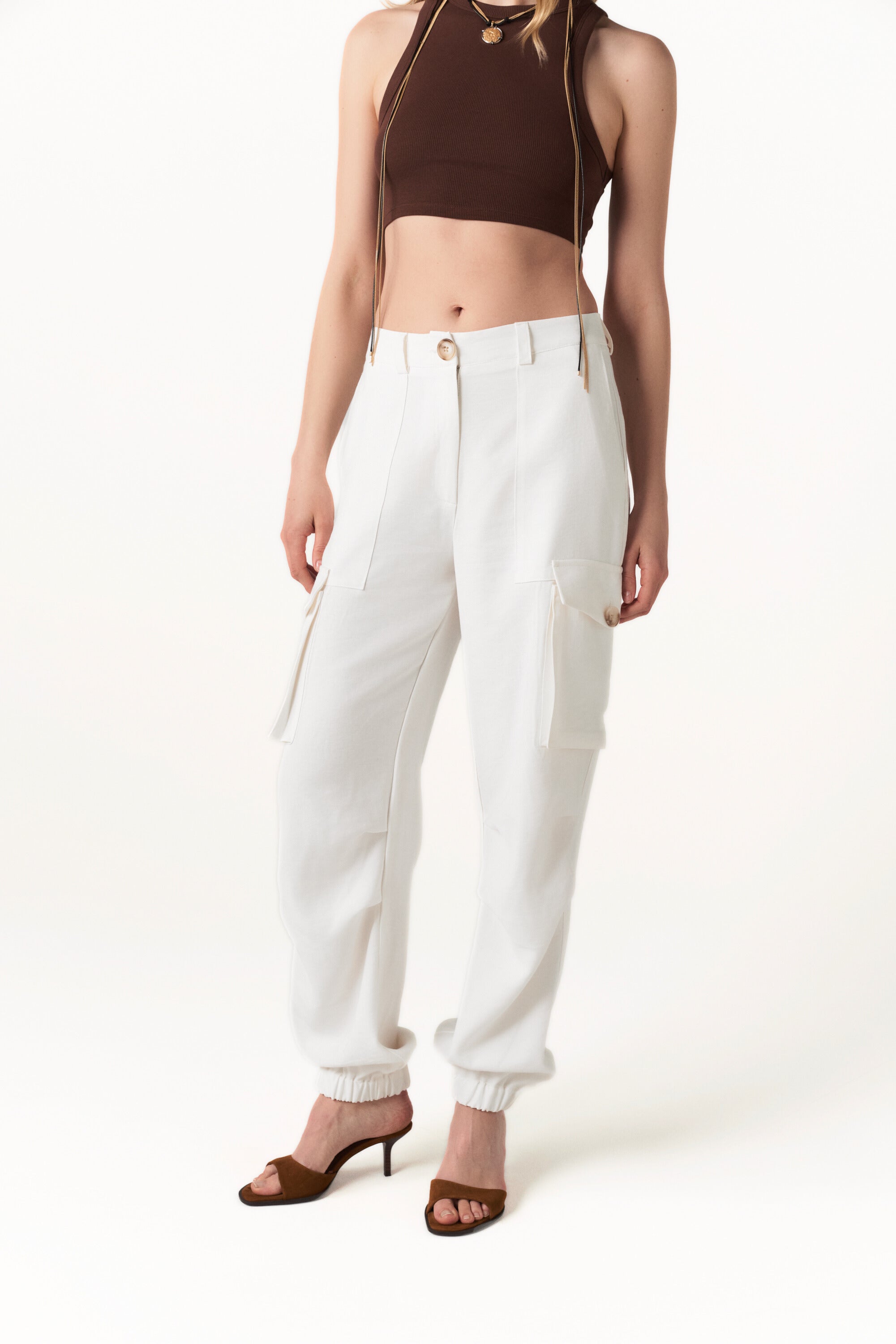 White Cargo Pants - Bare Utility