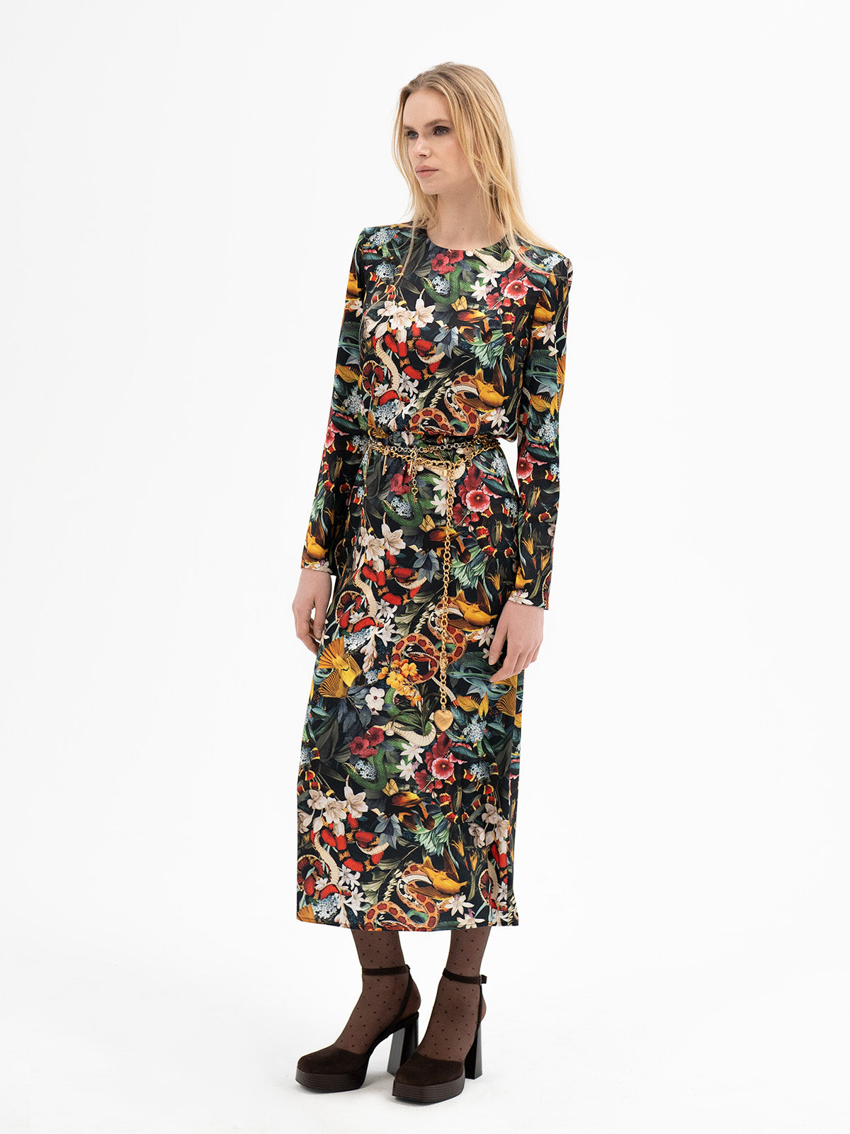 Satin Midi Dress - Ansuz Rune