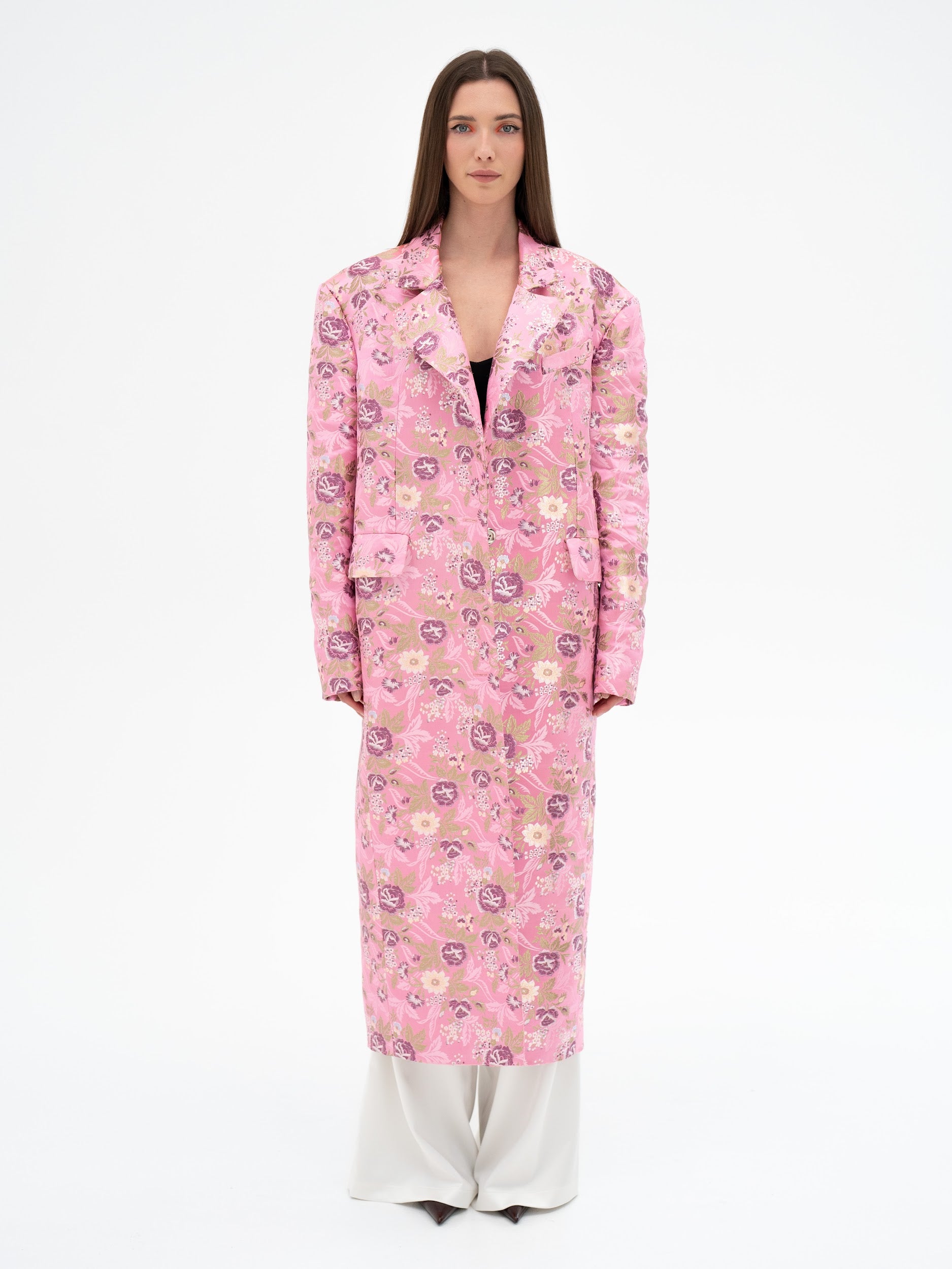 TSUBOMI PINK JACQUARD COAT