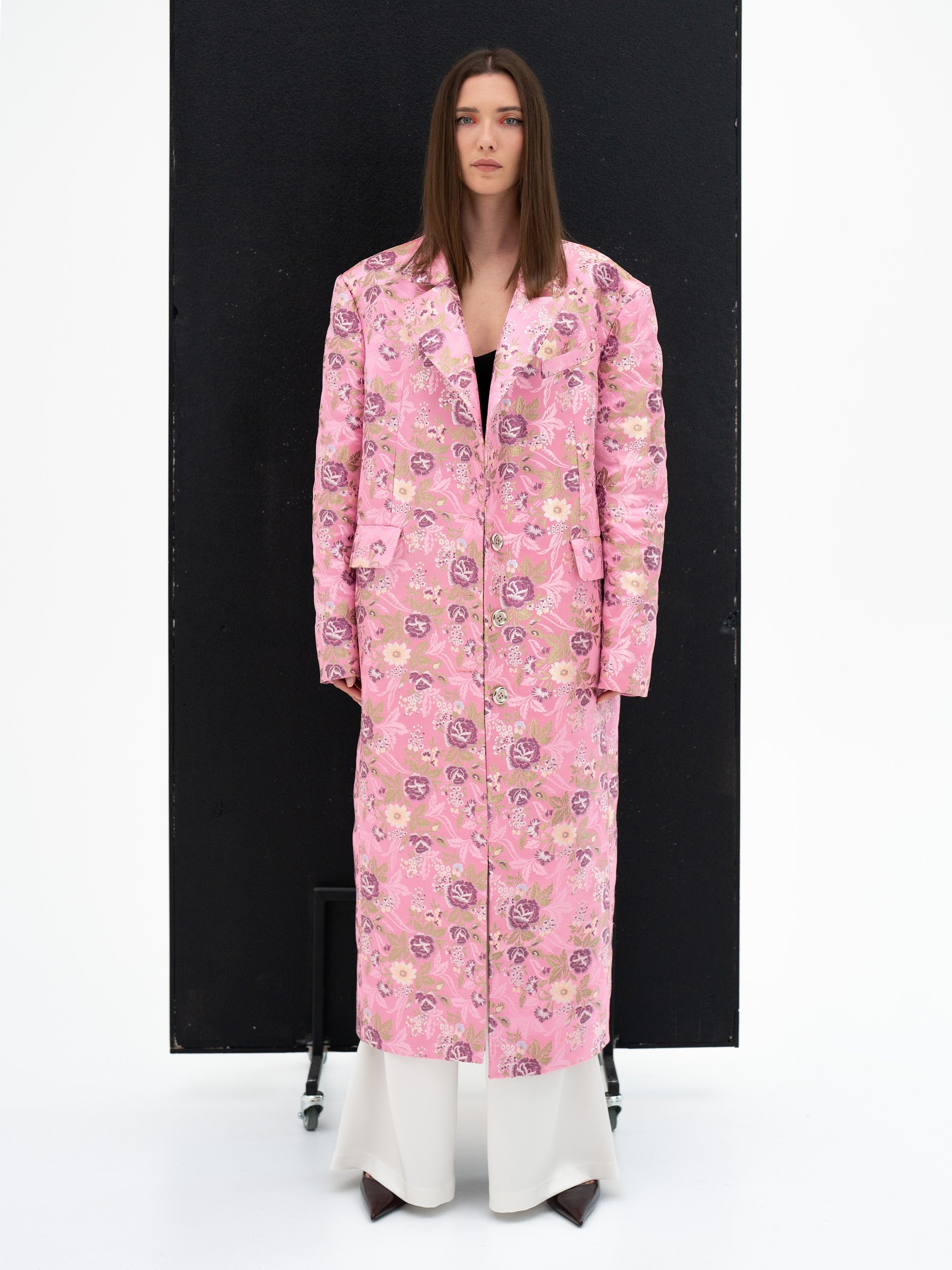 TSUBOMI PINK JACQUARD COAT