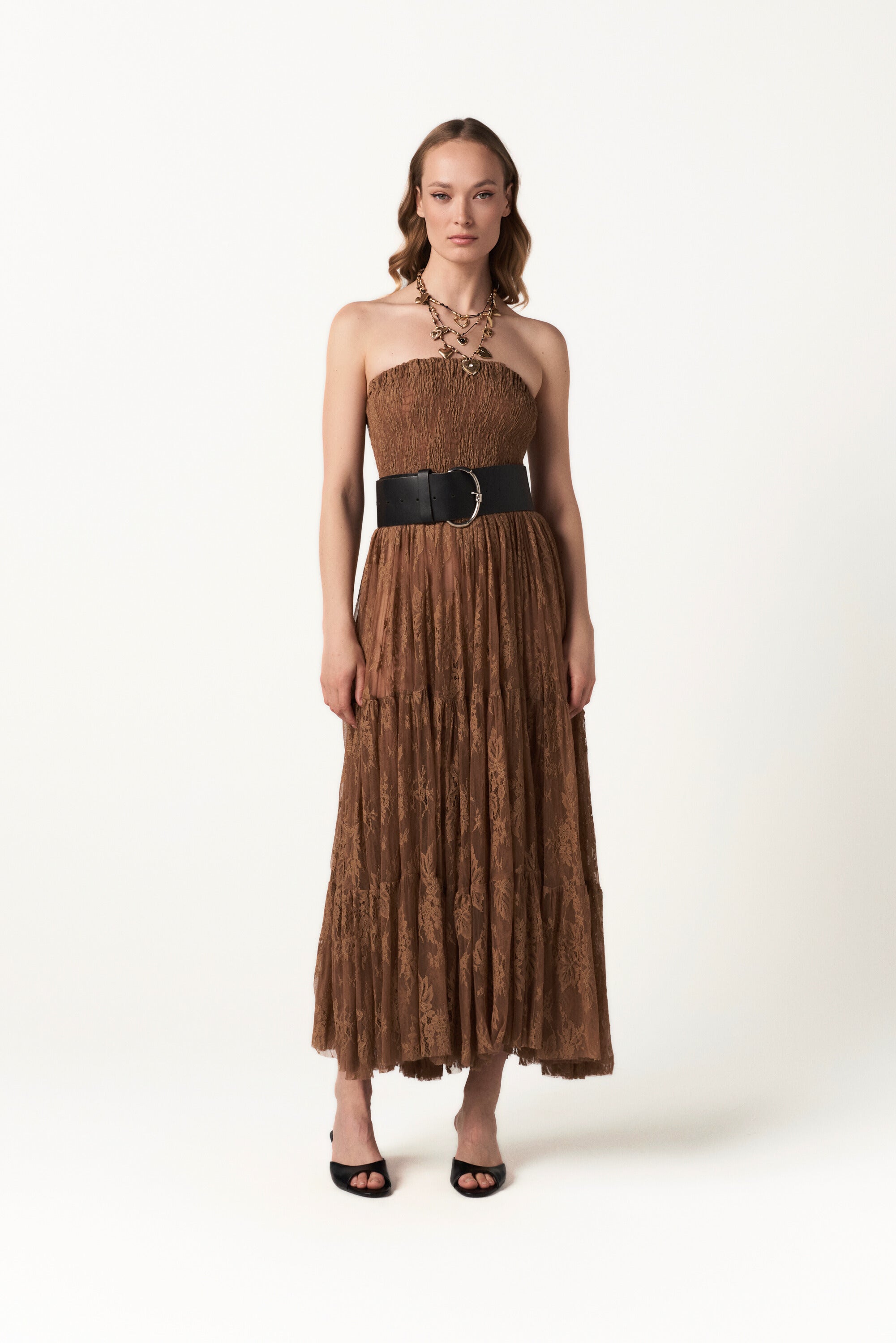 Lace Tiered Maxi Skirt - Rooted Bloom