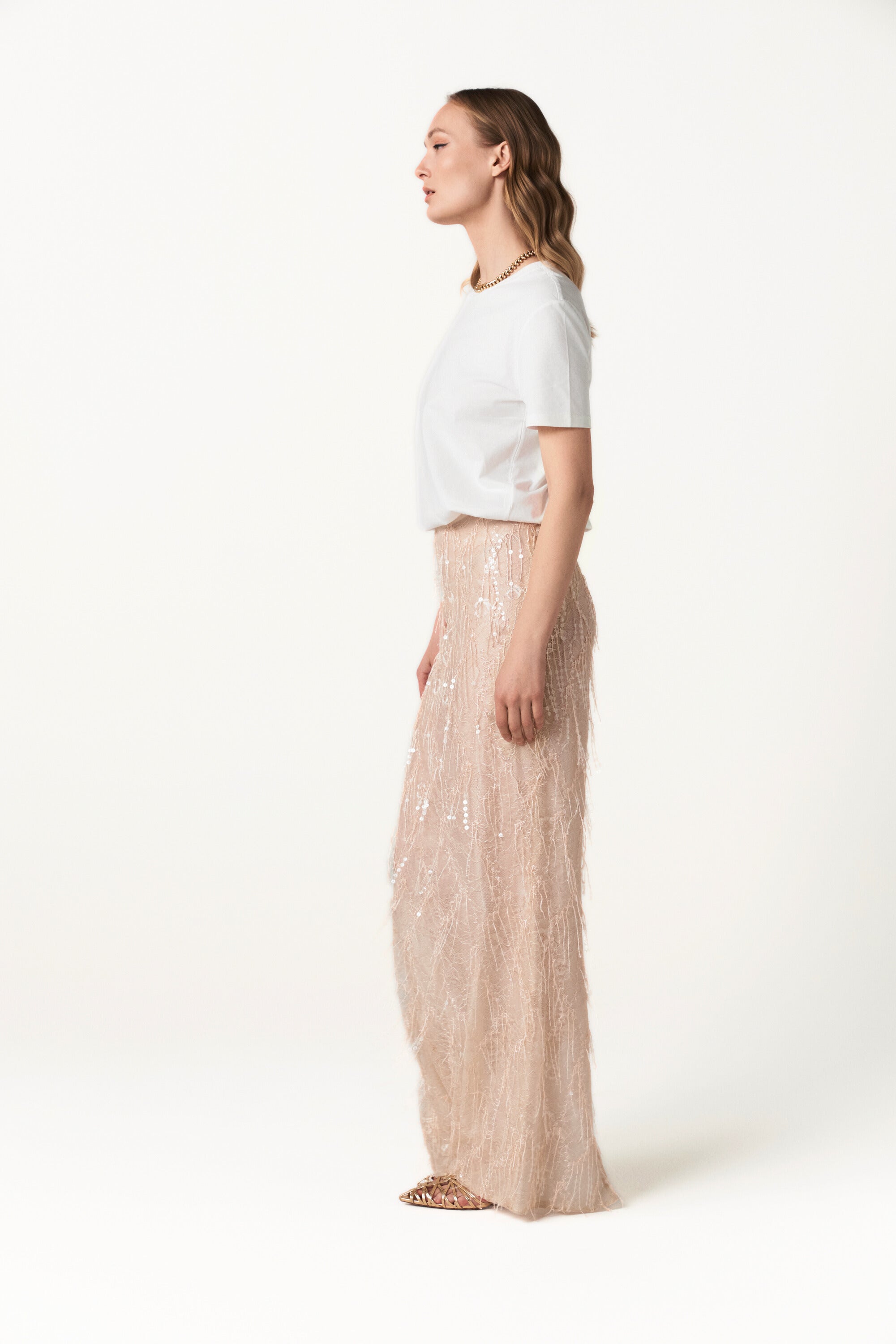 Sequined Maxi Skirt - Whisper Light
