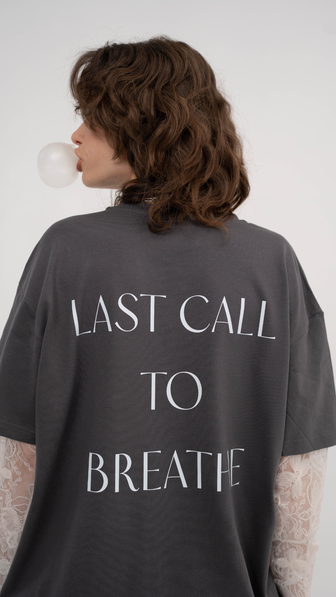 T-shirt with under-layer lace  long sleeves - LAST CALL TO BREATHE