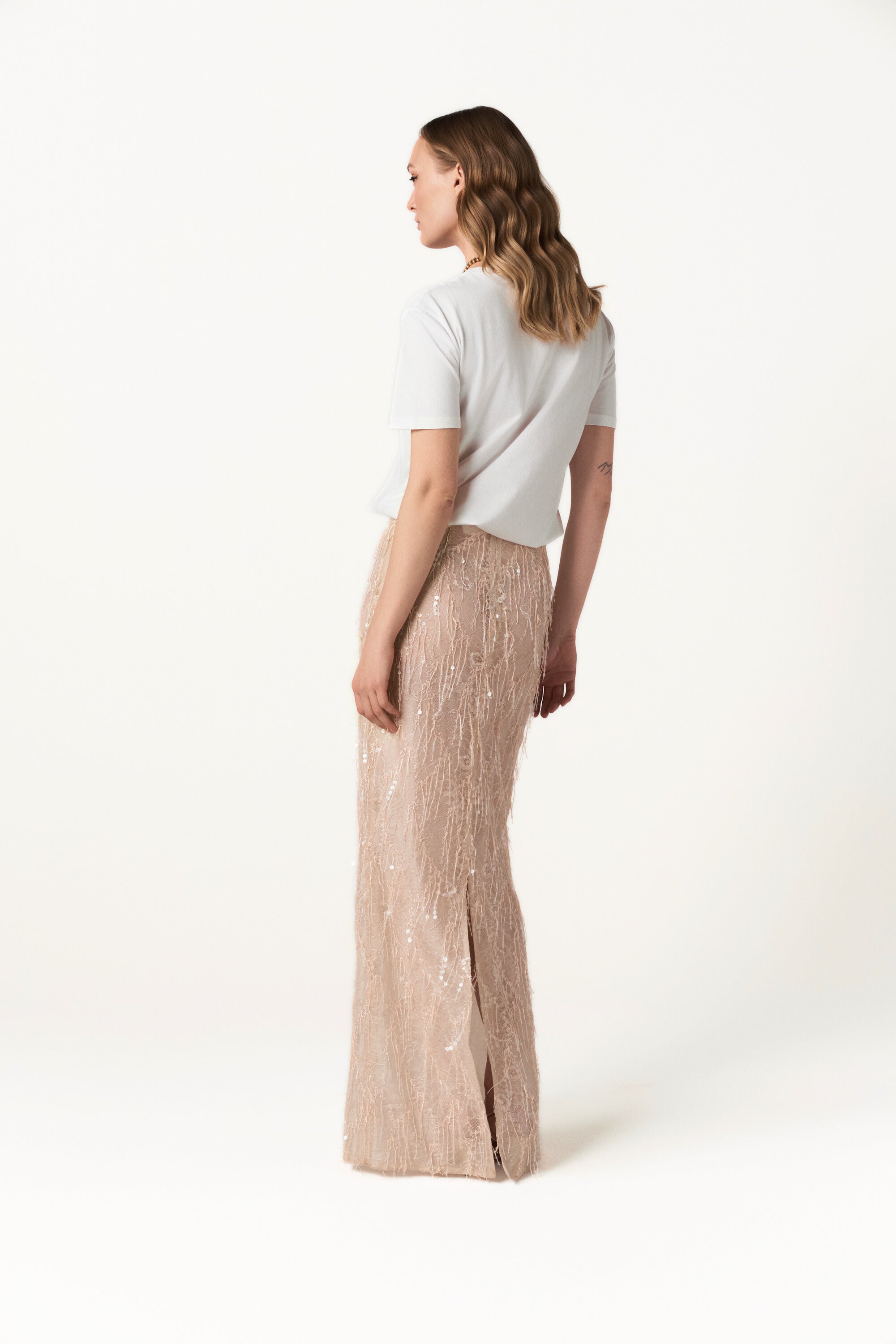 Sequined Maxi Skirt - Whisper Light