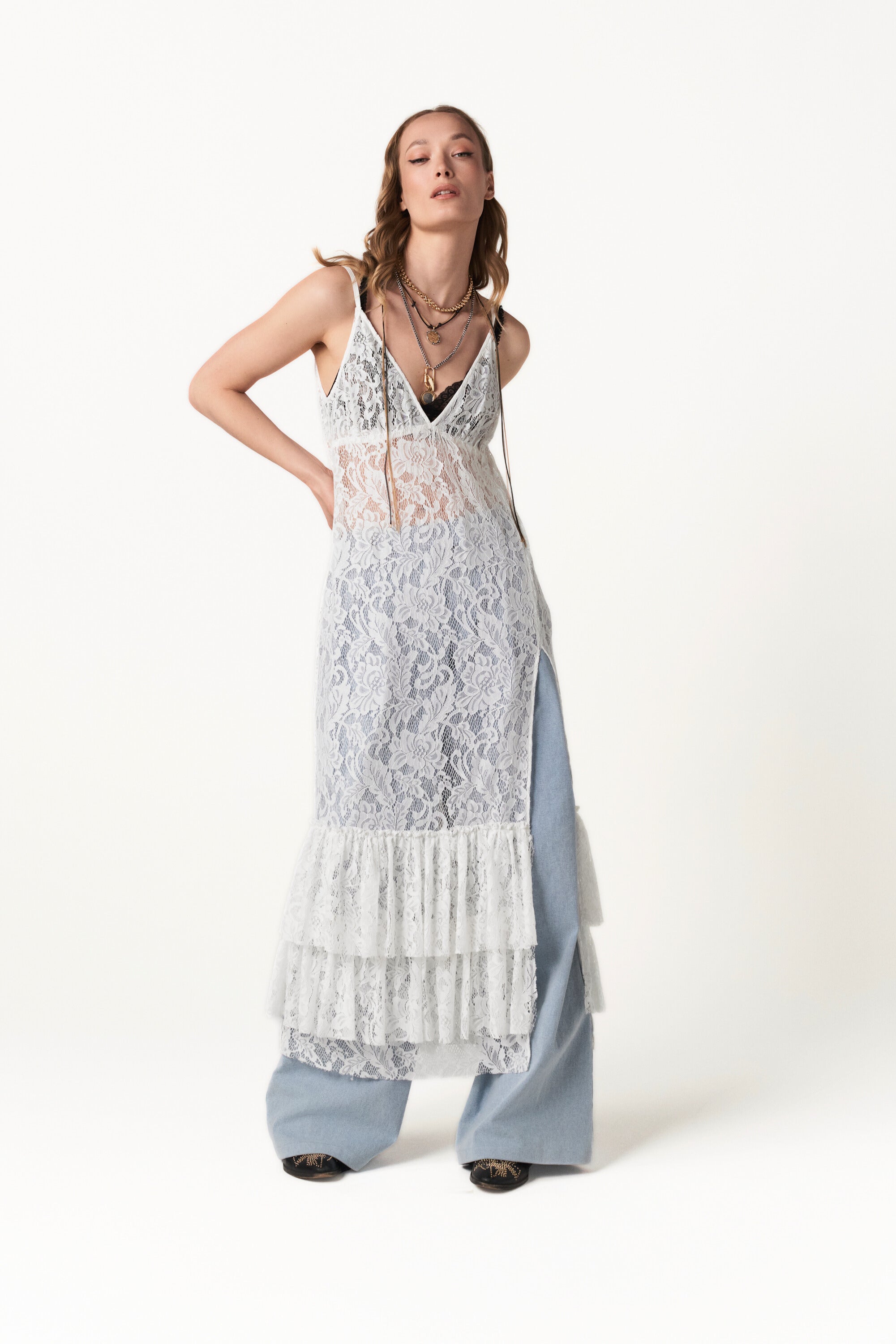 Layered Lace Dress - Ghost Garden
