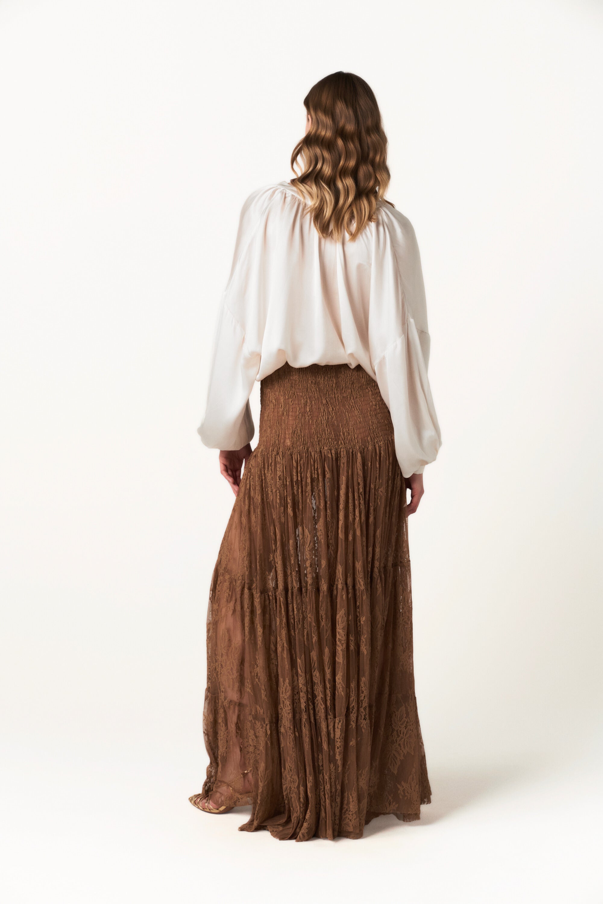 Lace Tiered Maxi Skirt - Rooted Bloom