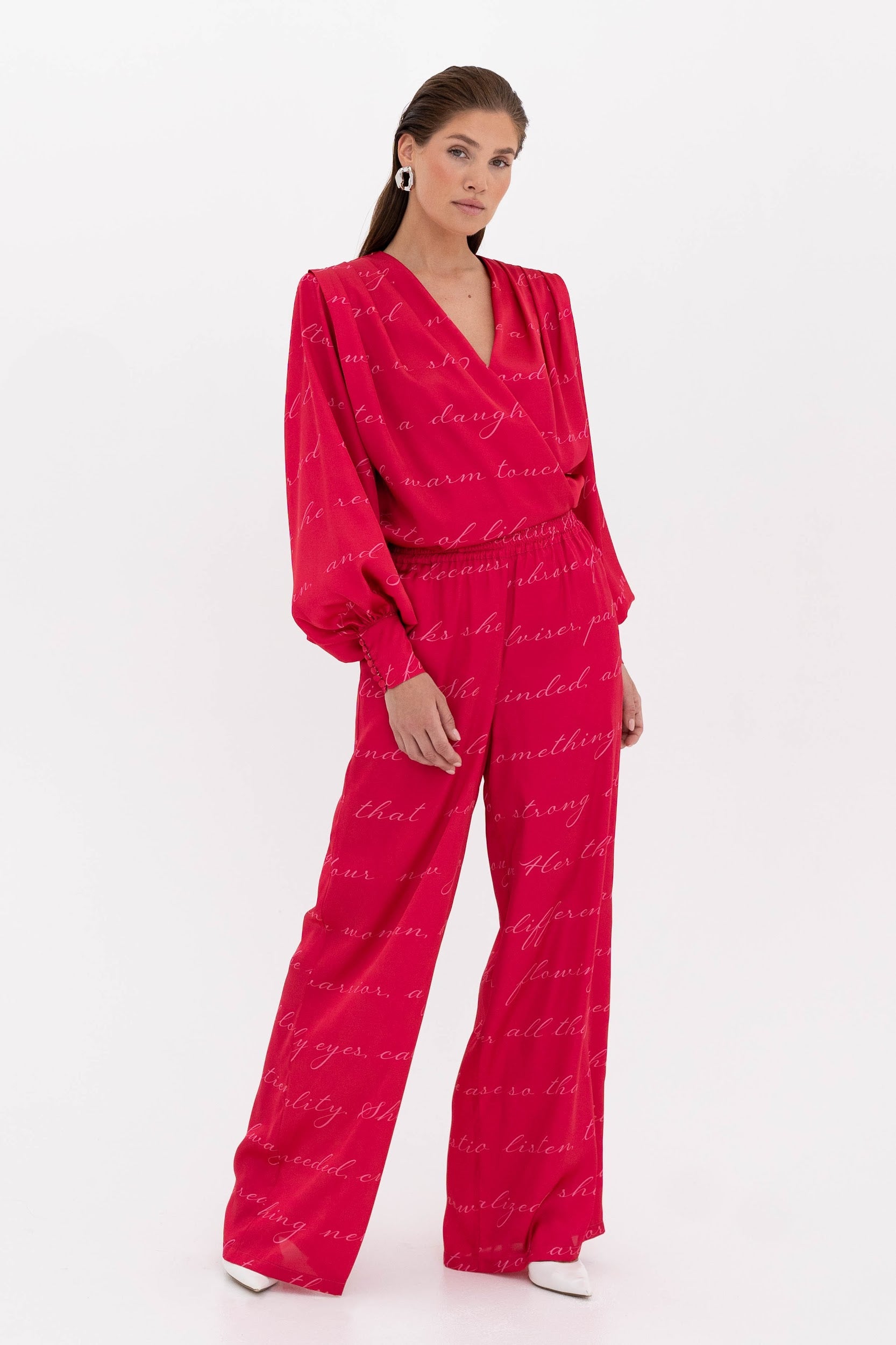 Silk Palazzo Pants “Madly in Love”