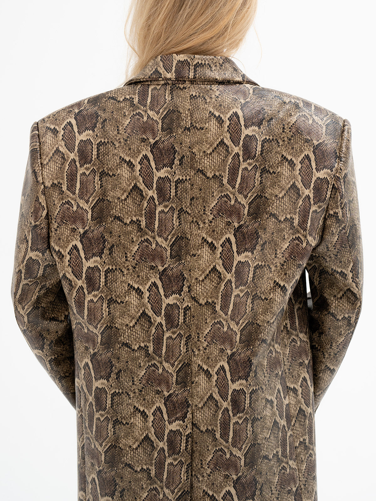 Oversized Faux Leather Blazer - URUZ rune