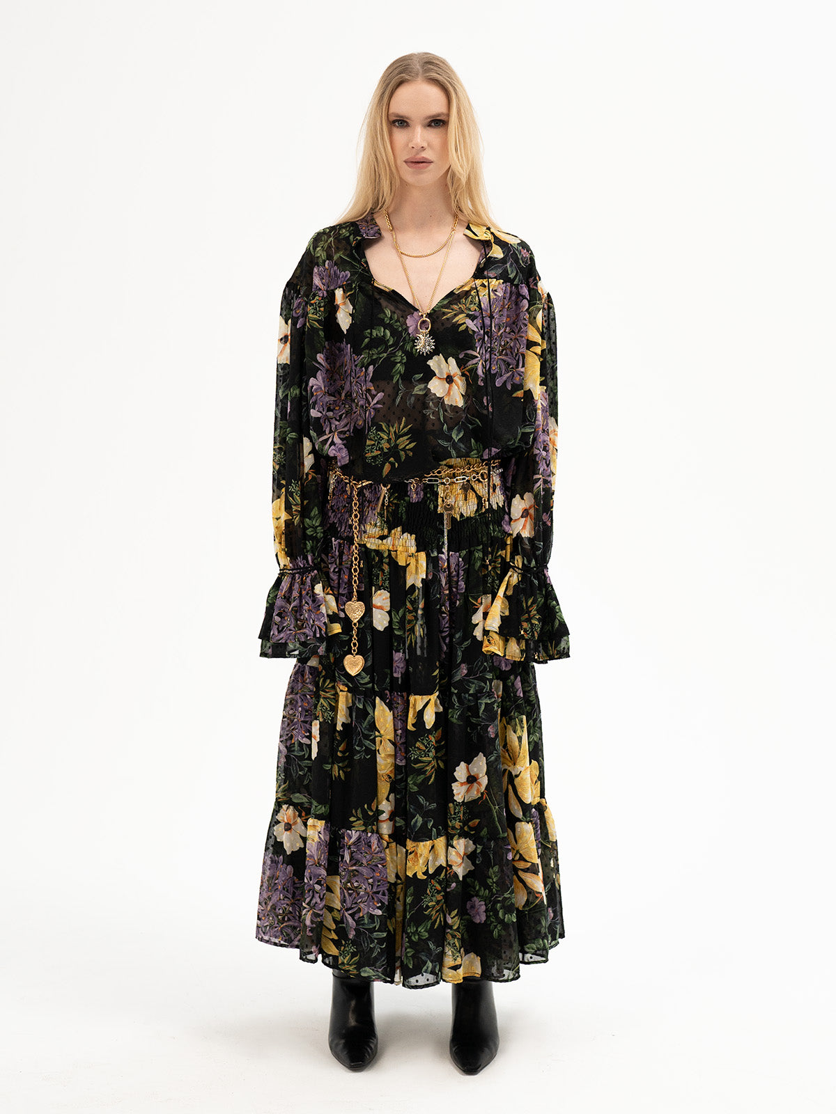 Floral Veil Blouse - Laguz Rune