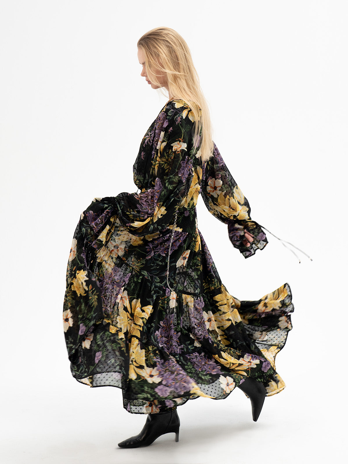 Maxi Layered Floral Skirt - Eiwaz Rune