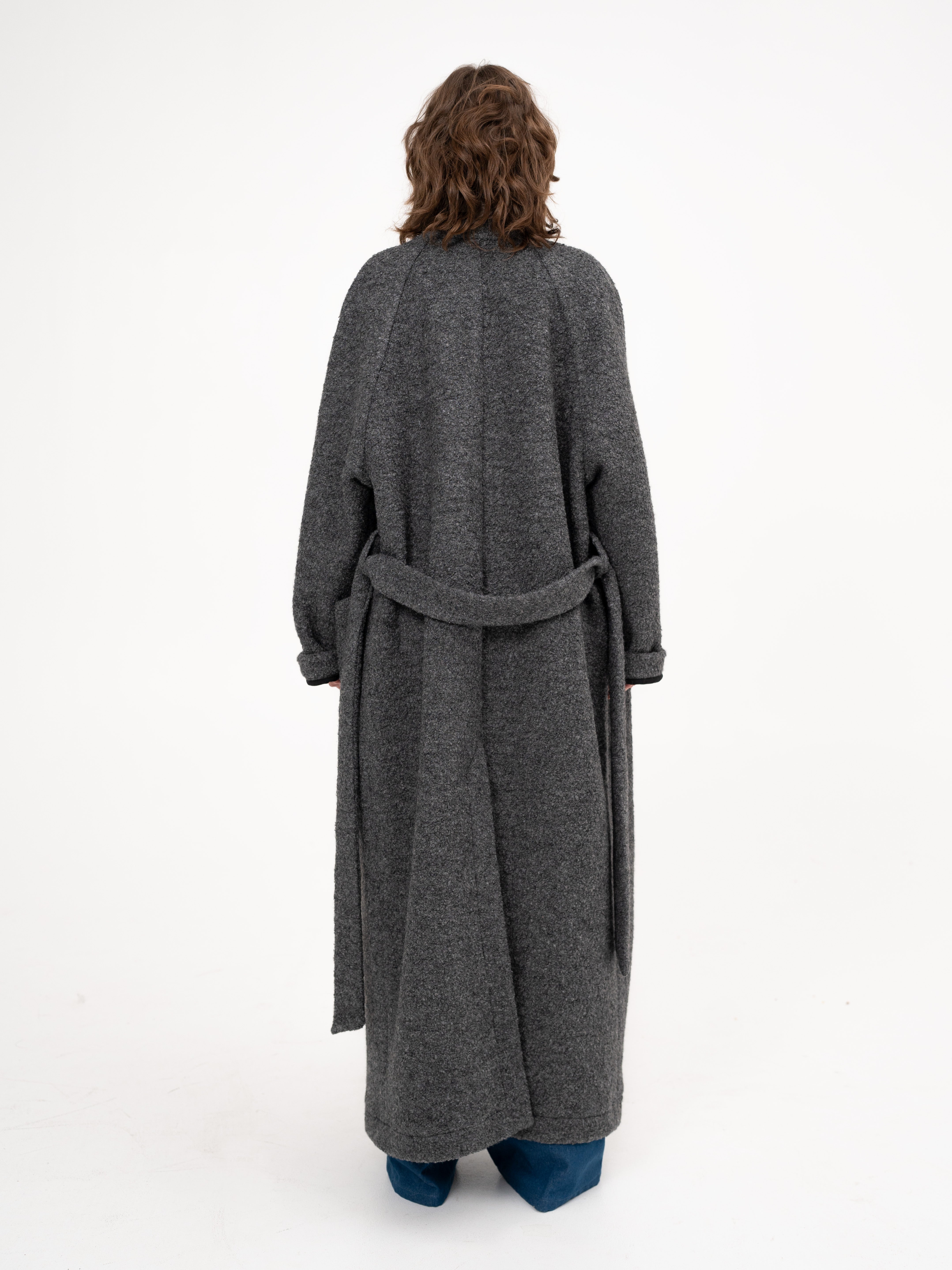 Wool Maxi Long Coat in Grey - 50 shades of grey