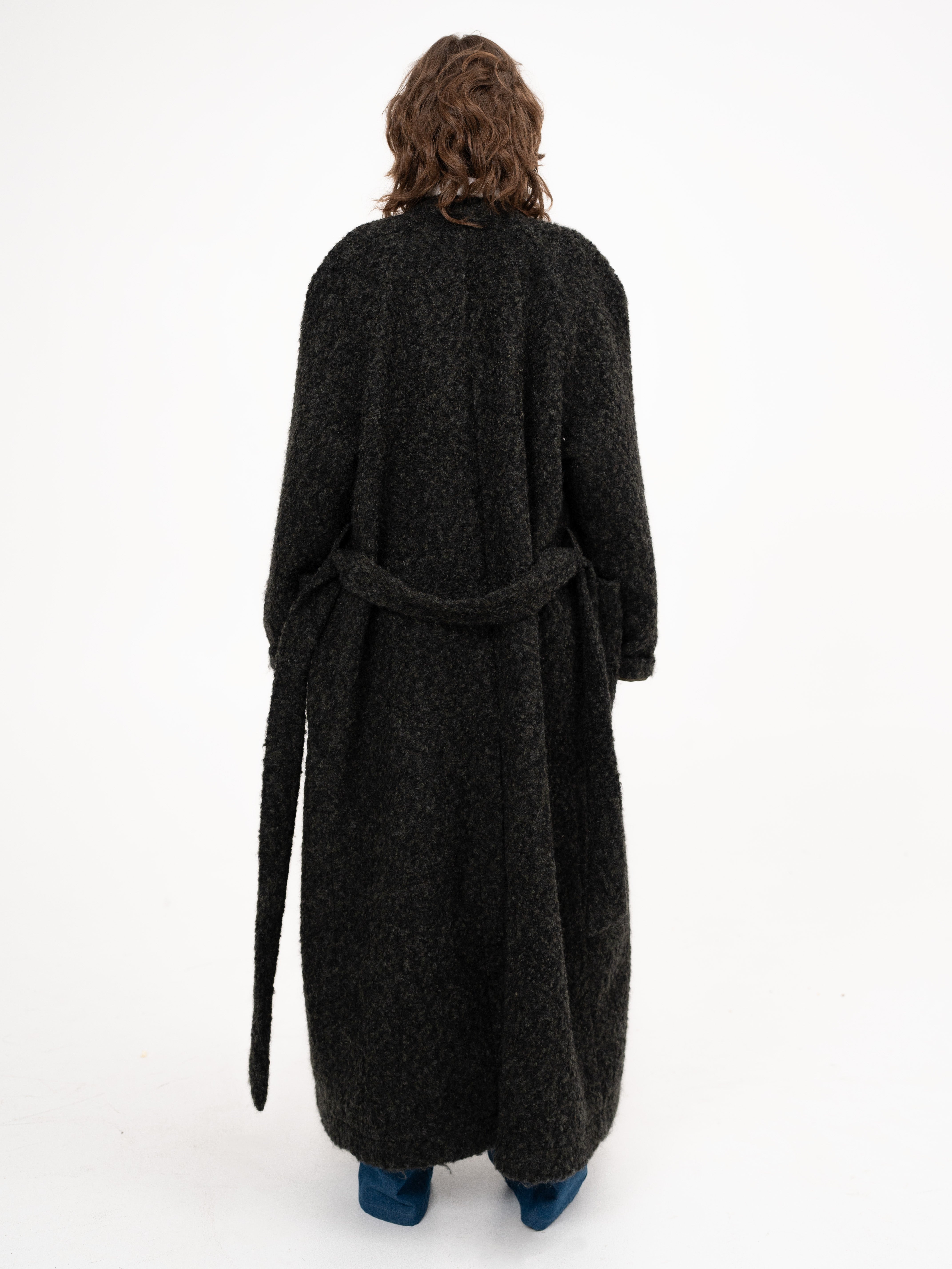 Wool Maxi Long Coat in Moss Green Color- Take Me Home