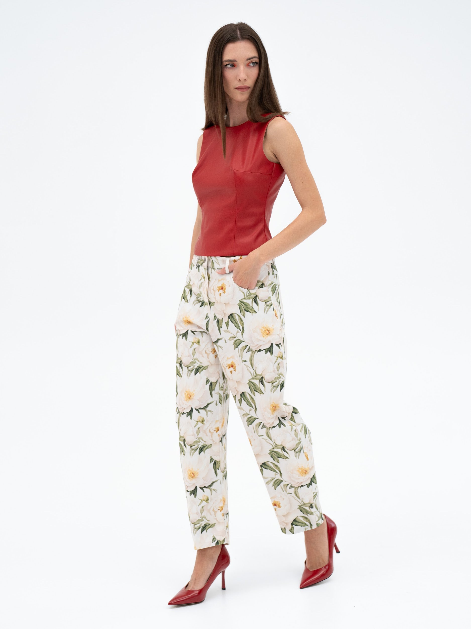 Jean taille mi-haute et jambe large « Love Journey »