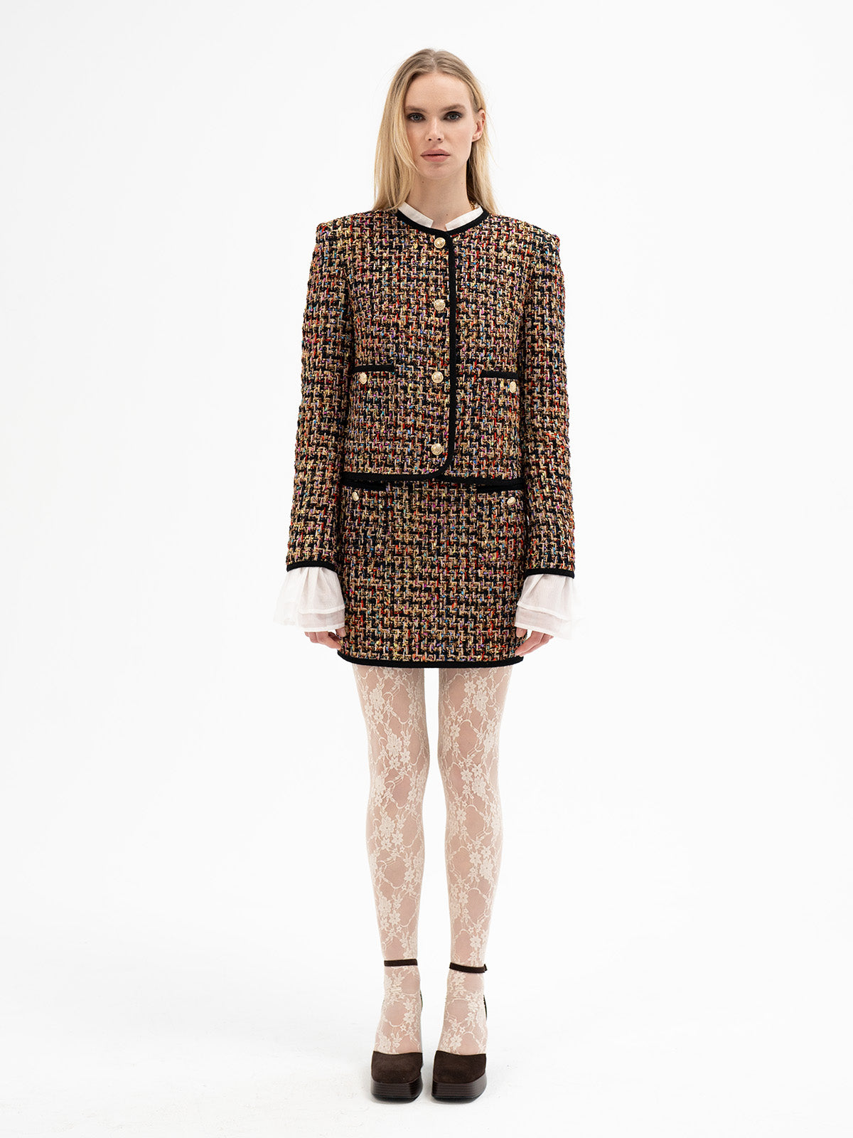 Mini Tweed Skirt - Uruz Rune