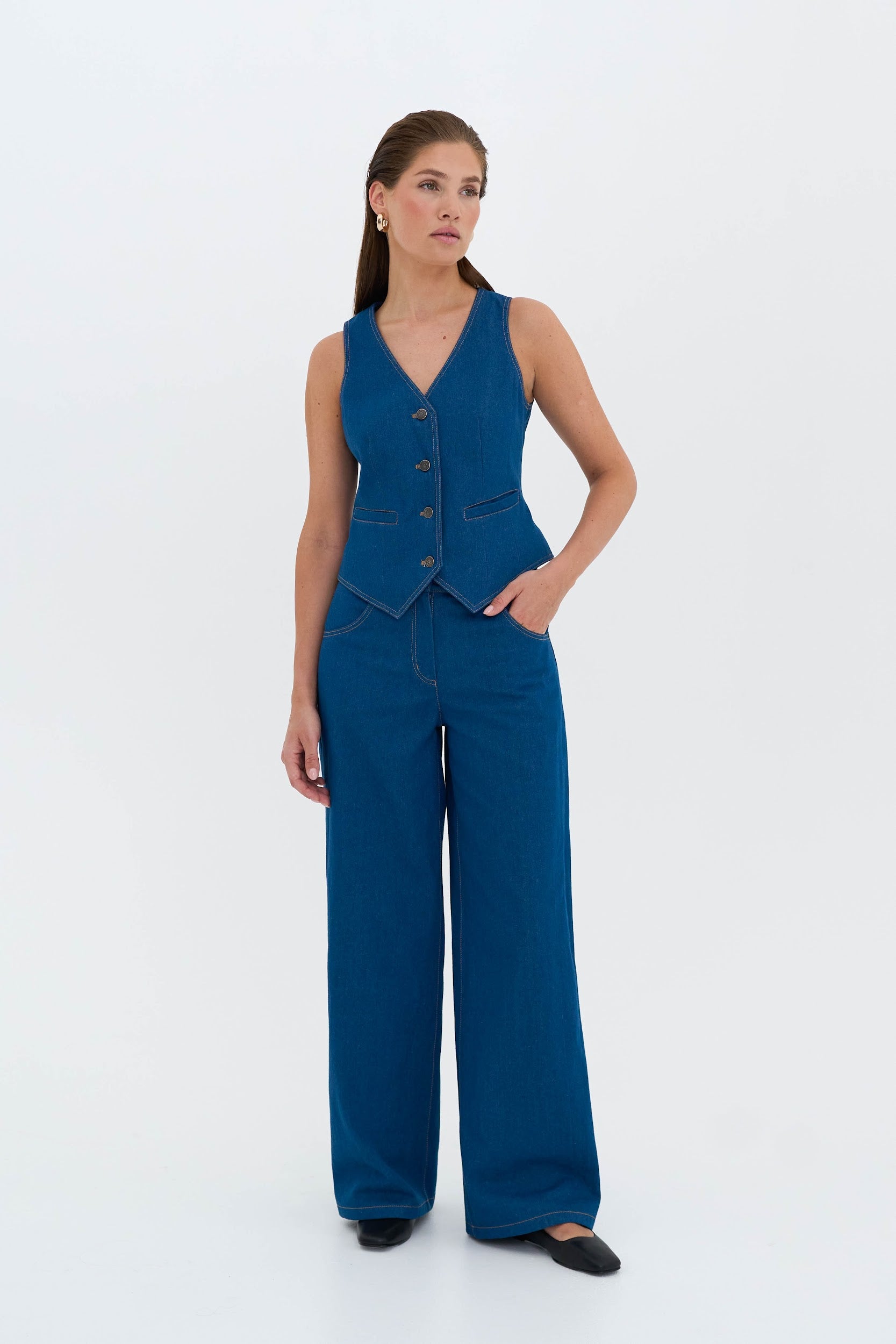 Mid- rise, Wide Leg Jeans “Love Journey”