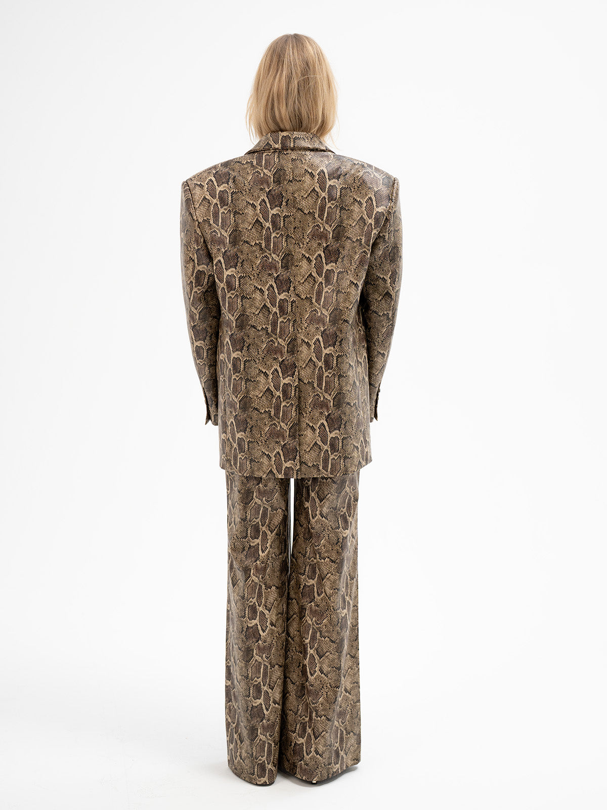 High-Waisted Faux Leather Trousers - Eihwaz Rune