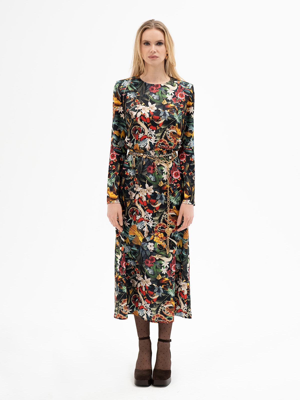 Satin Midi Dress - Ansuz Rune