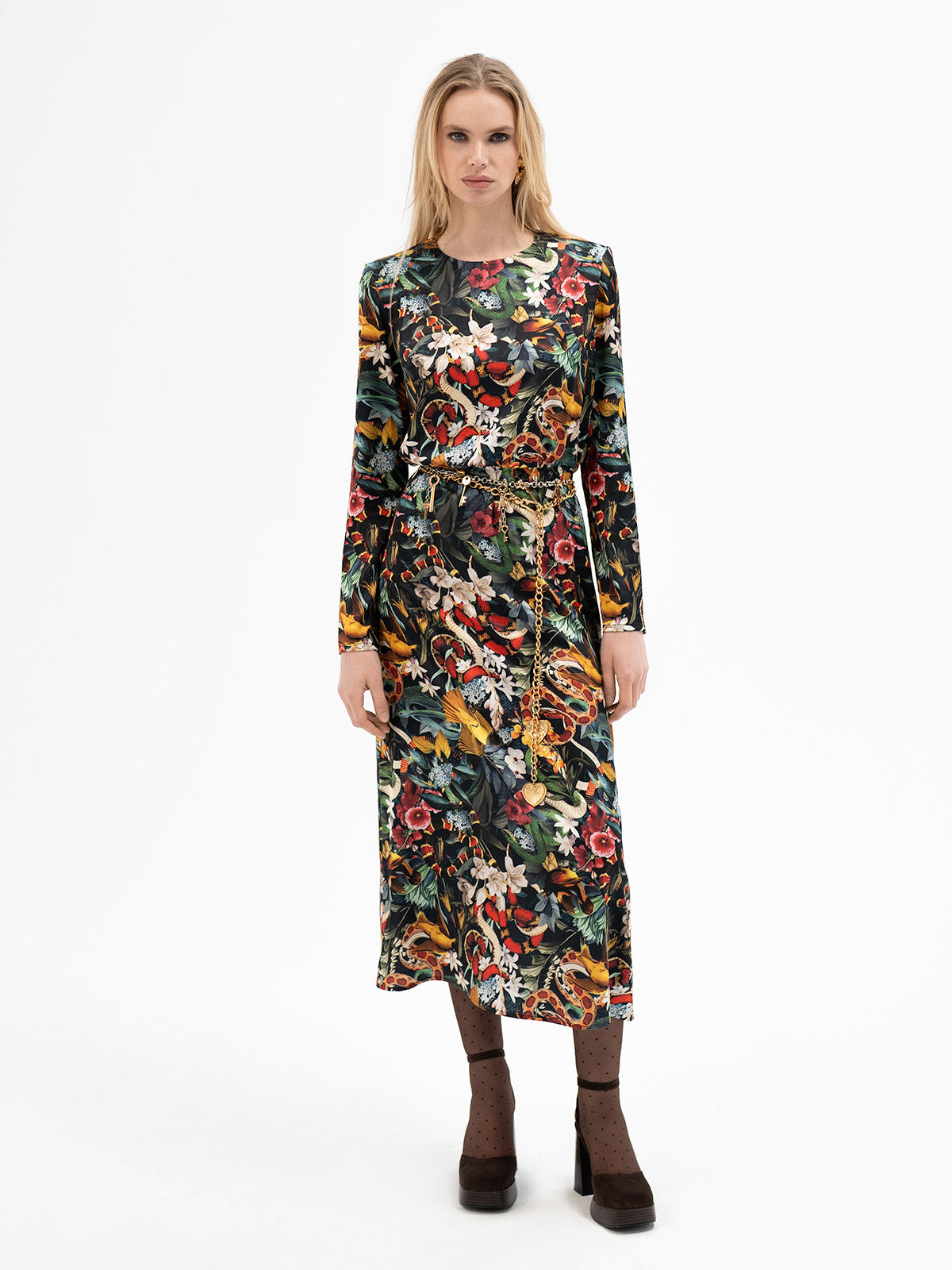 Satin Midi Dress - Ansuz Rune