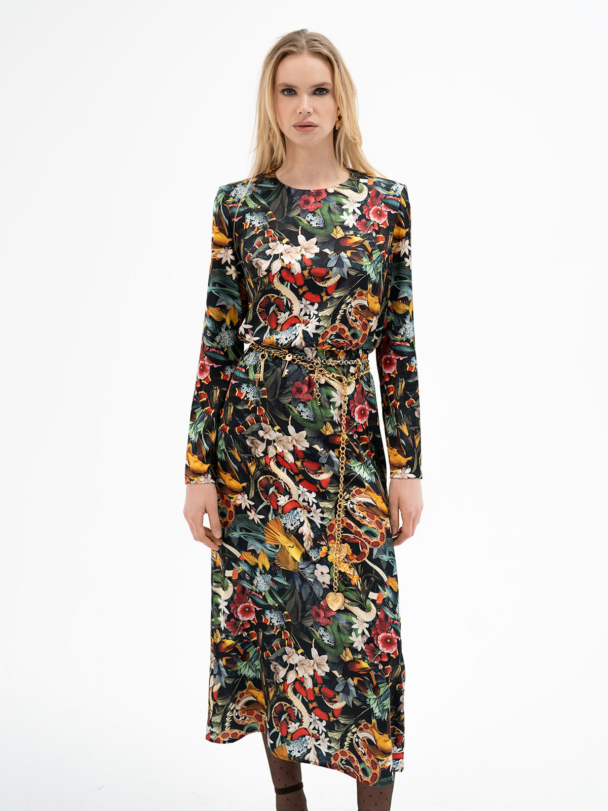 Satin Midi Dress - Ansuz Rune