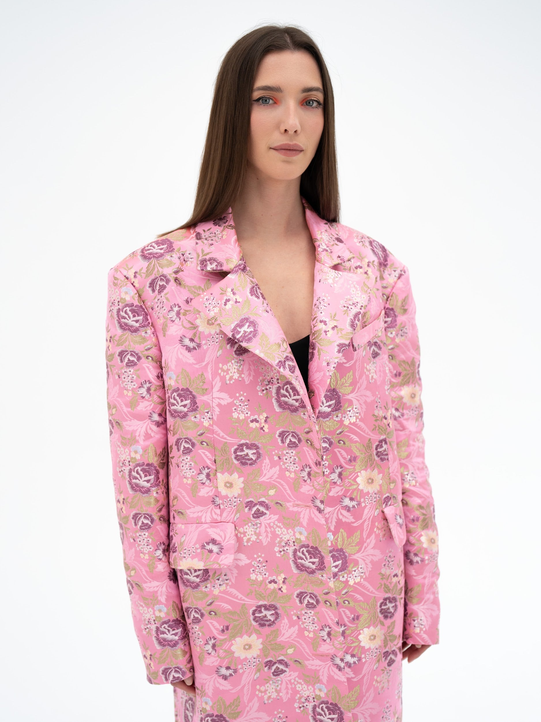 TSUBOMI PINK JACQUARD COAT
