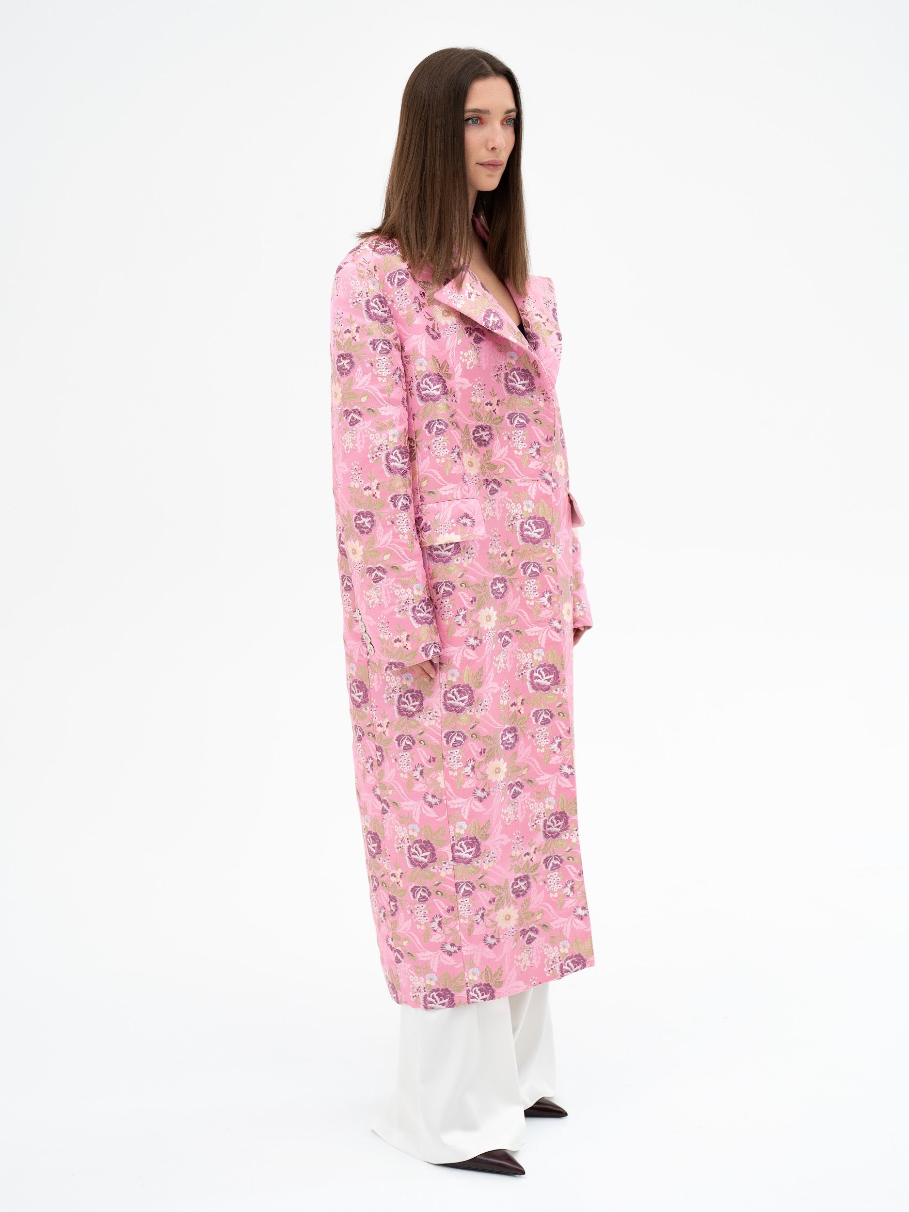 TSUBOMI PINK JACQUARD COAT