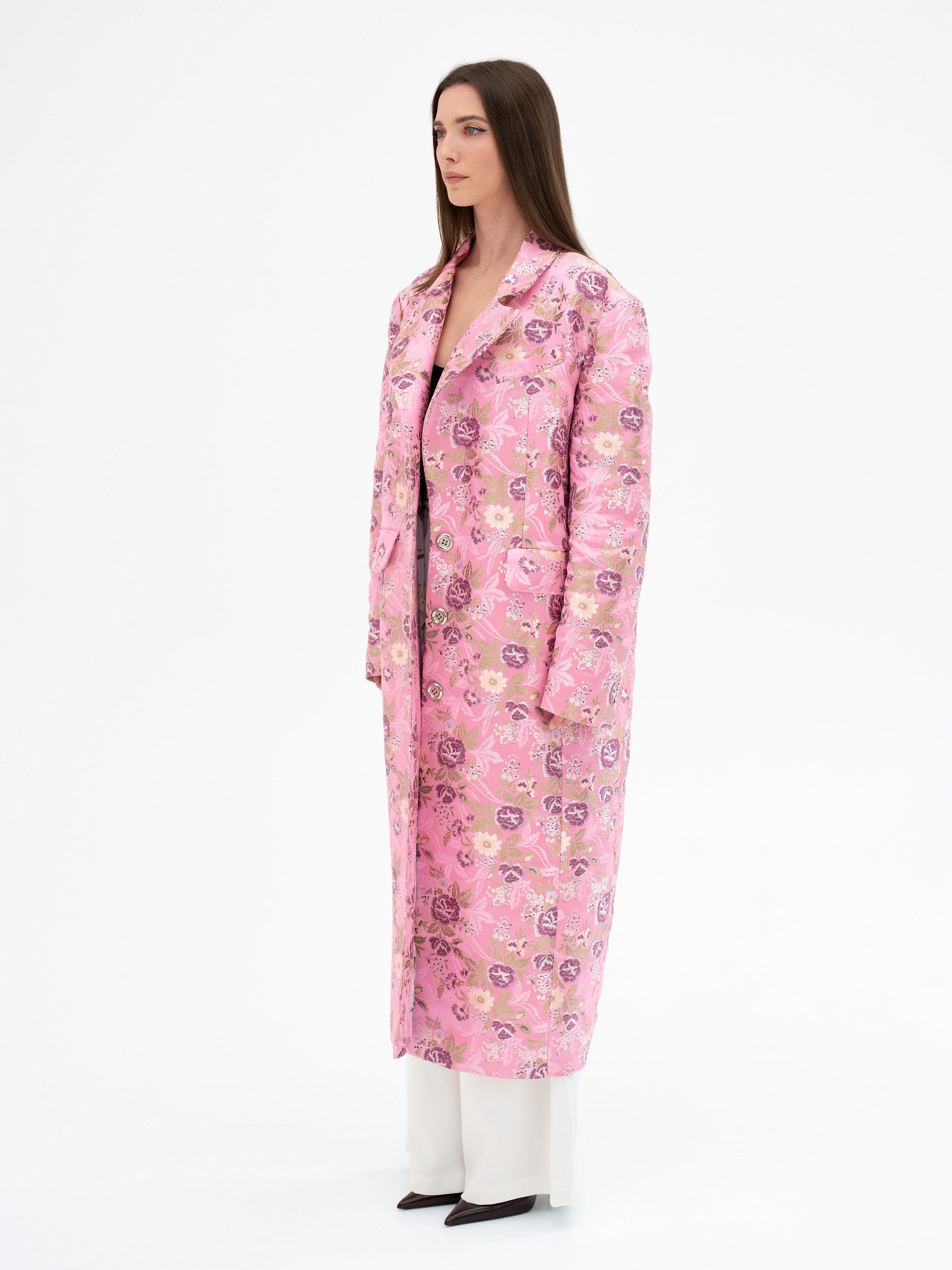 TSUBOMI PINK JACQUARD COAT