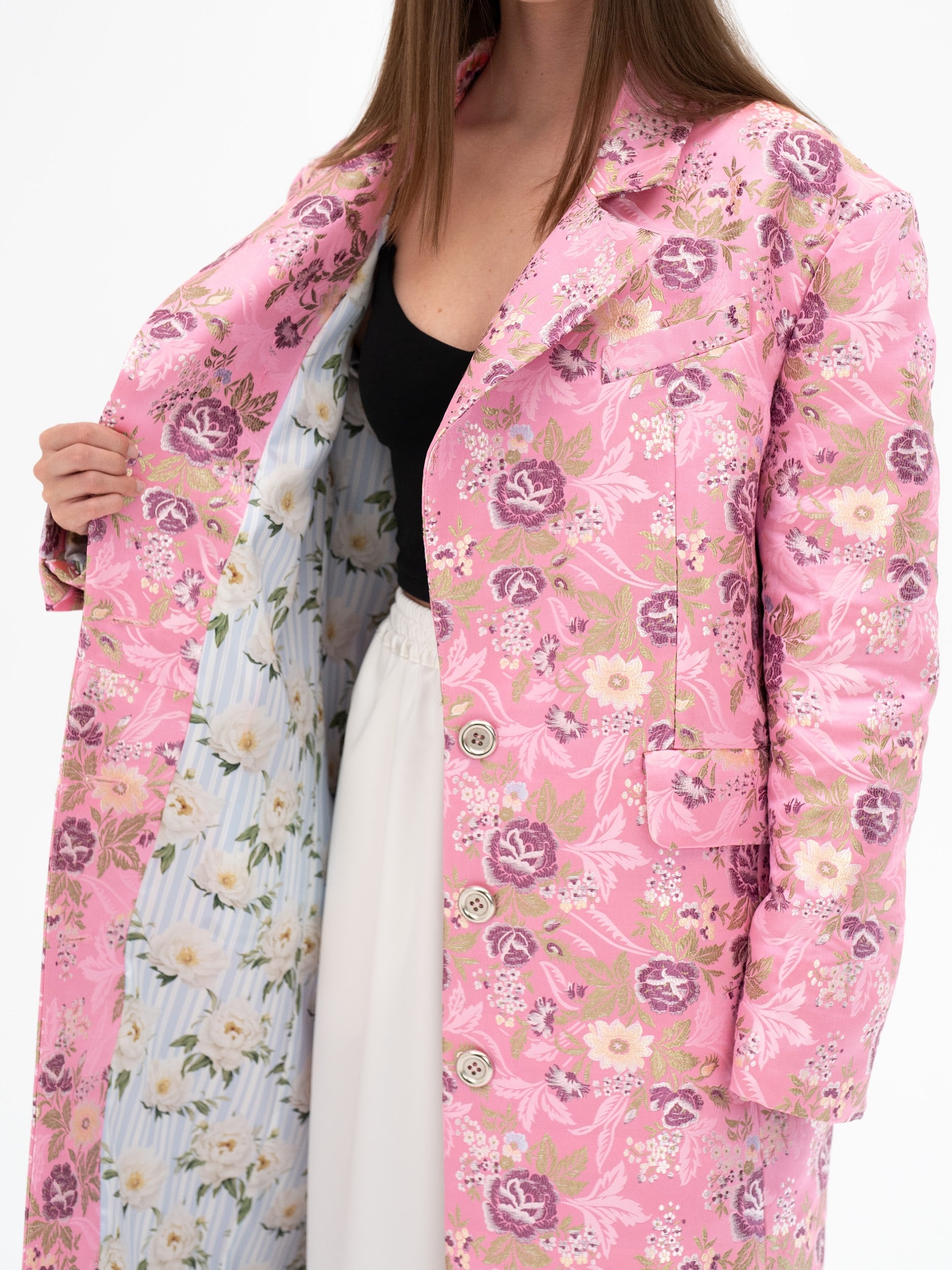 TSUBOMI PINK JACQUARD COAT