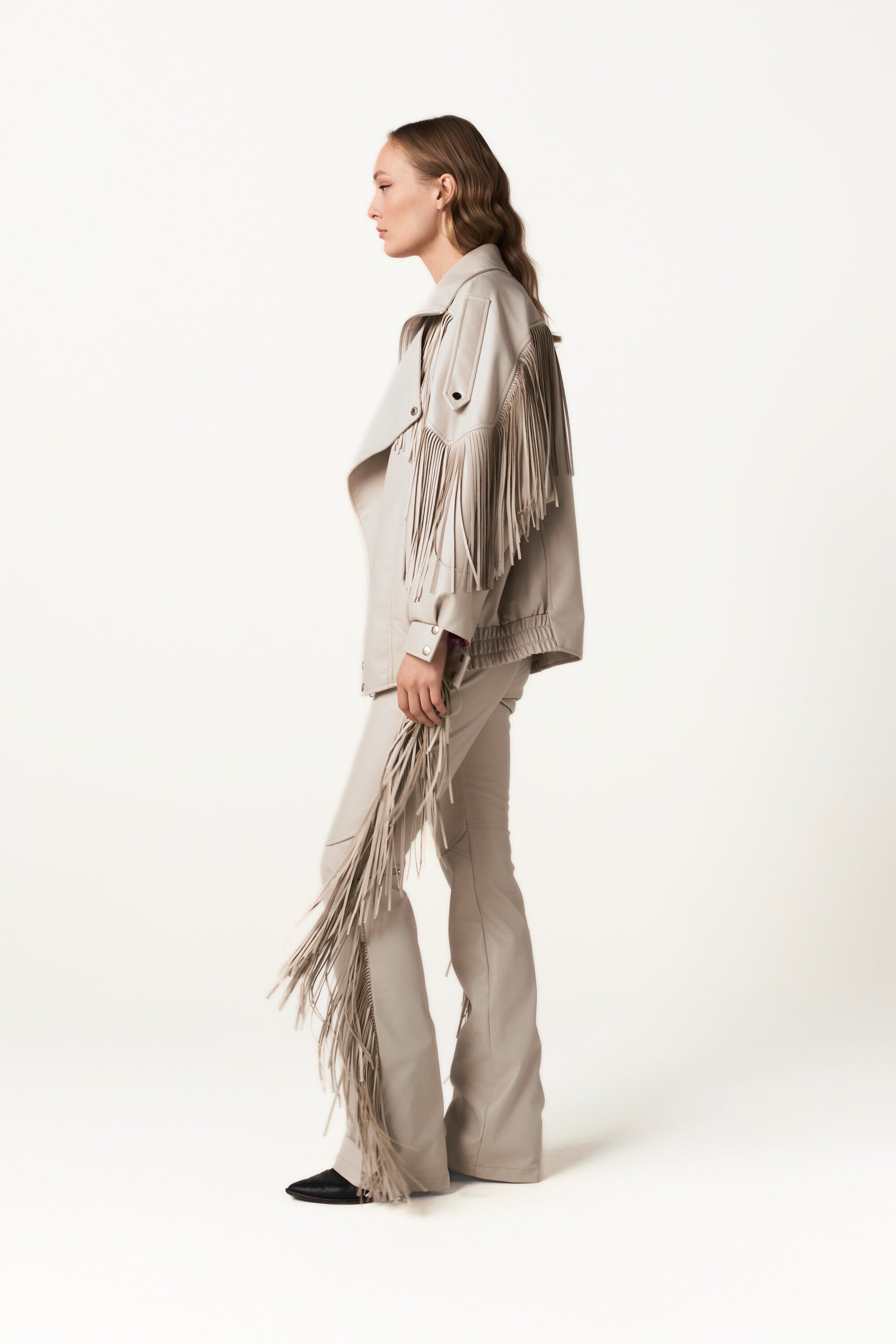 Jean taille mi-haute et jambe large « Love Journey »